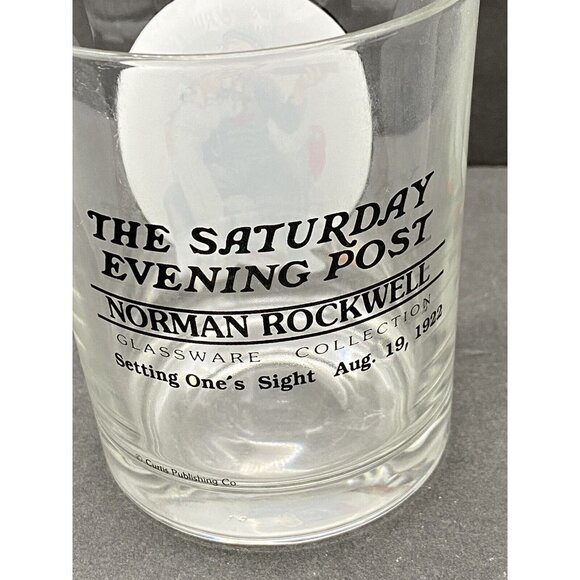 Vintage Norman Rockwell Saturday Evening Post On The Rocks Glasses Set‎ of 3 - Picture 9 of 13